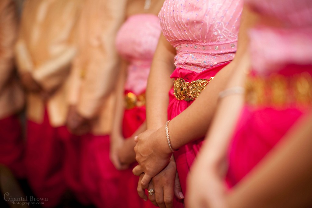 Cambodian Khmer bridesmaid pink and fushia wedding dresses Cambodian Khmer bridesmaid pink and fushia wedding dresses