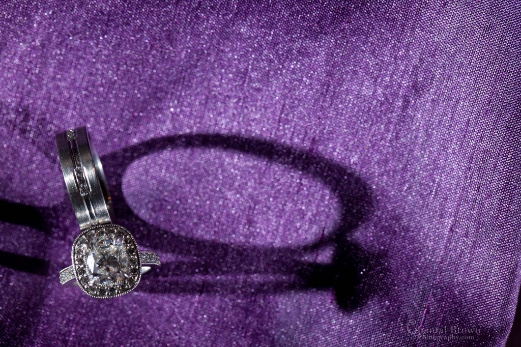 shadow wedding rings on purple napkins in Arlington Texas shadow wedding rings on purple napkins in Arlington Texas
