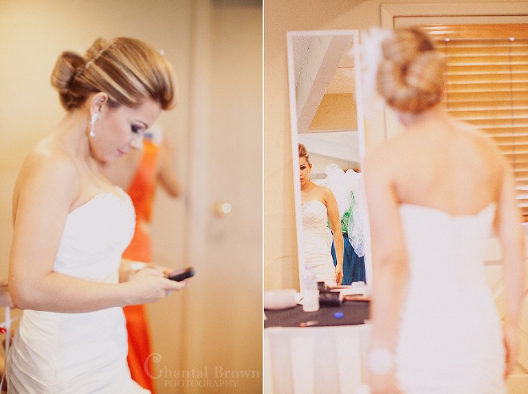 Bride getting ready at Southfork Ranch wedding in Parker TX