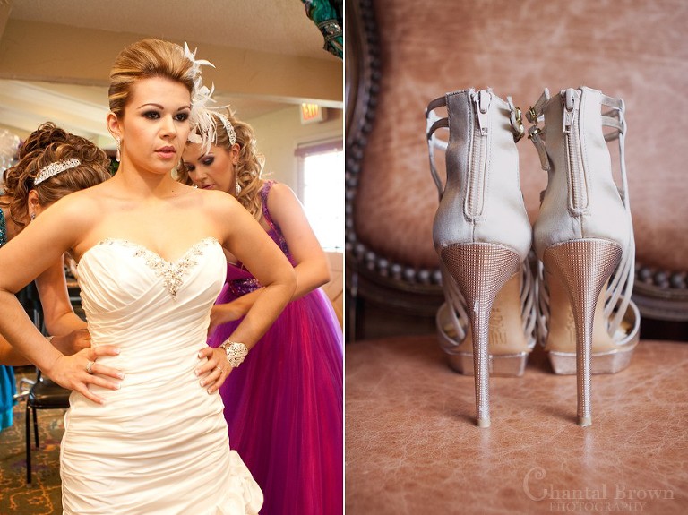 Something borrowed Bride getting ready at Southfork Ranch wedding in Parker TX