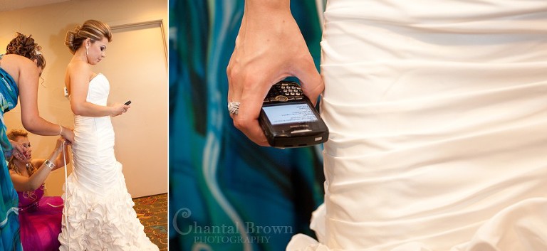 Bride getting ready at Southfork Ranch wedding in Parker TX