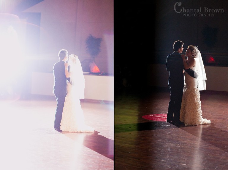 Bride and groom dancing at Southfork Ranch wedding in Parker TX