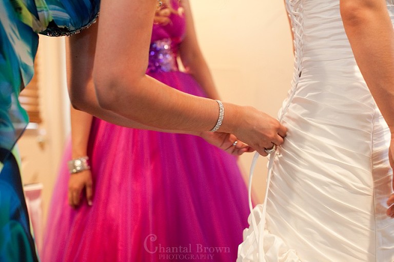 Bride getting ready at Southfork Ranch wedding in Parker TX