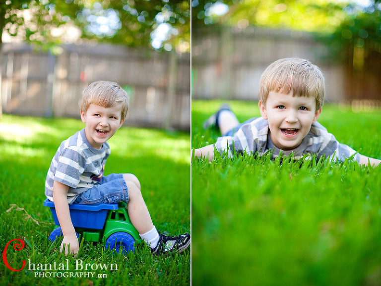 playing on the grass portrait
