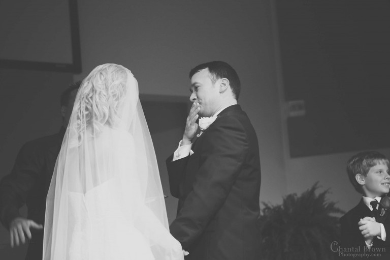 bride and groom emotional wedding ceremony