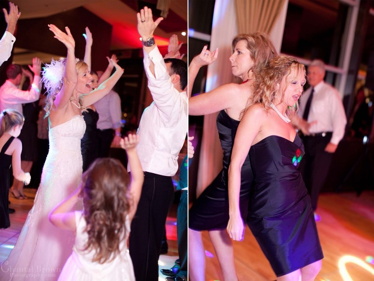 partying and dancing celebrating wedding day at Dallas hotel