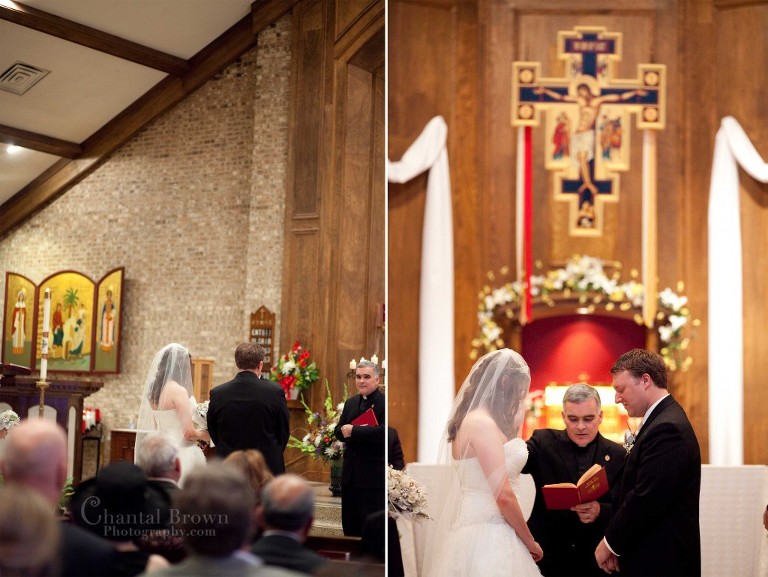 Bride groom wedding ceremony at Holy Family Catholic Church Lawton Oklahoma
