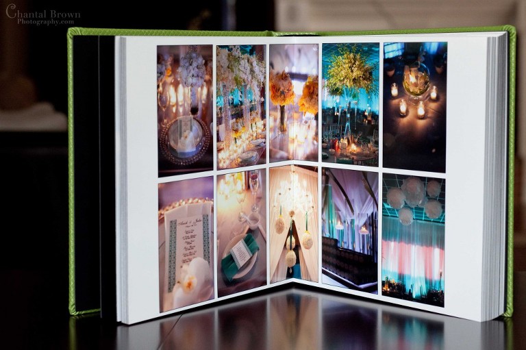 Lovely UV coated photographic prints mounted on thick pages with split binding wedding album in Dallas