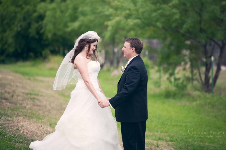 Wedding first look Holy Family Church Lawton