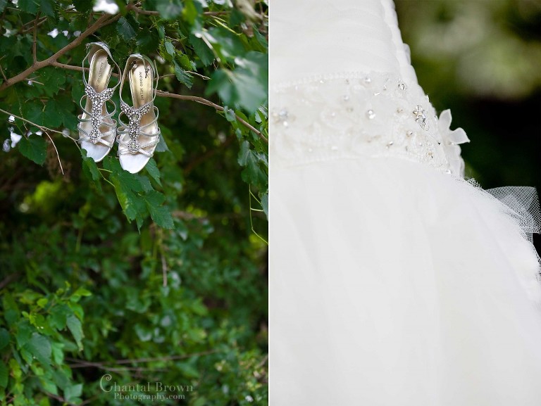 wedding shoes on tree branch at Holy Family Catholic Church in Lawton OK
