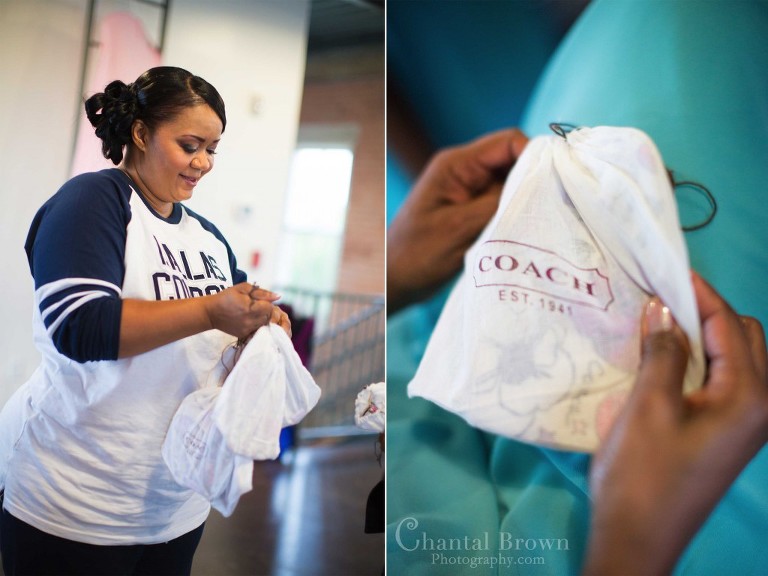 bridesmaid wedding gifts Coach purse at Dallas Filter Building