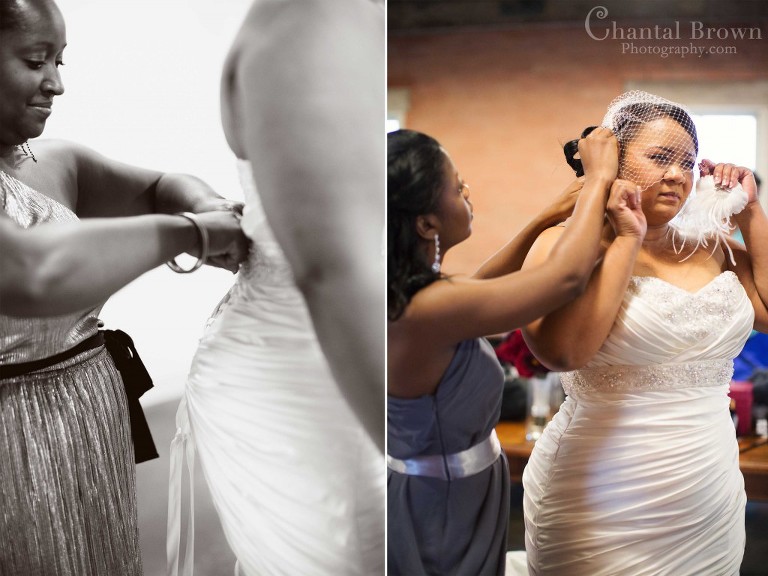 bride getting ready at Dallas Filter Building
