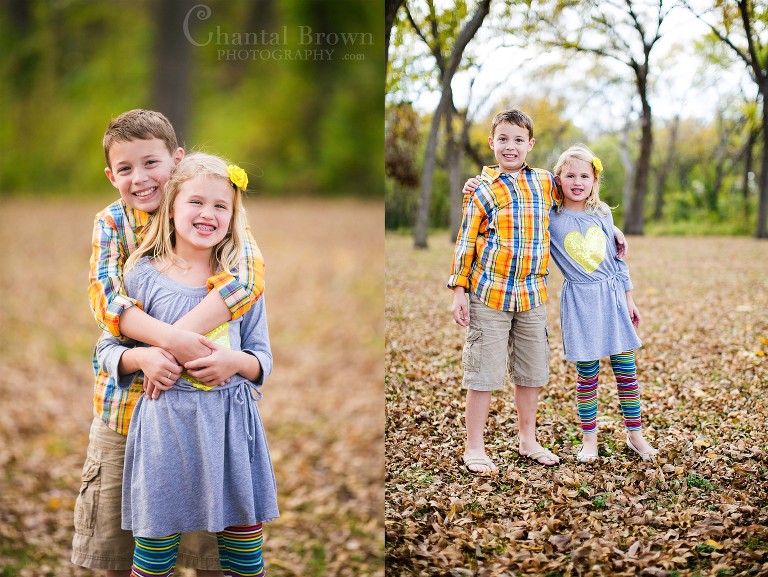 Beautiful fall leaves colors children portrait photography at Breckinridge Park in Richardson Texas