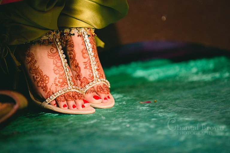 Indian Wedding at El Dorado Country Club in McKinney Texas sparkling diamond shoes showing off henna feet