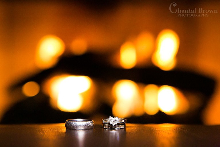 How To use Video Light to photography wedding rings by fire place Plano portrait photographer