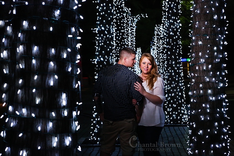 Downtown Dallas Engagement session beautiful view of citychristmas lights at night