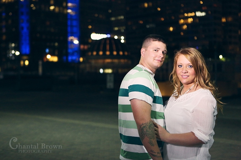 Downtown Dallas Engagement Session by District Performing Art Center beautiful night light photo