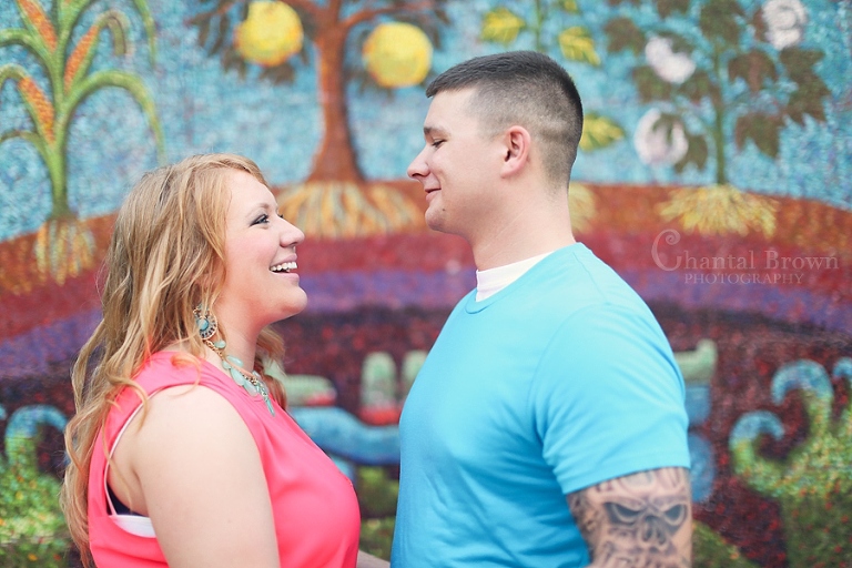 Downtown Dallas Engagement Session by District Performing Art Center Wall background