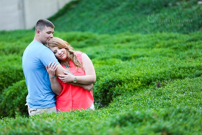 Downtown Dallas Engagement Session by Art District in grass field
