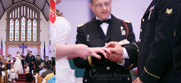 Inside of New Post Chapel wedding in Lawton Fort Sill Oklahoma