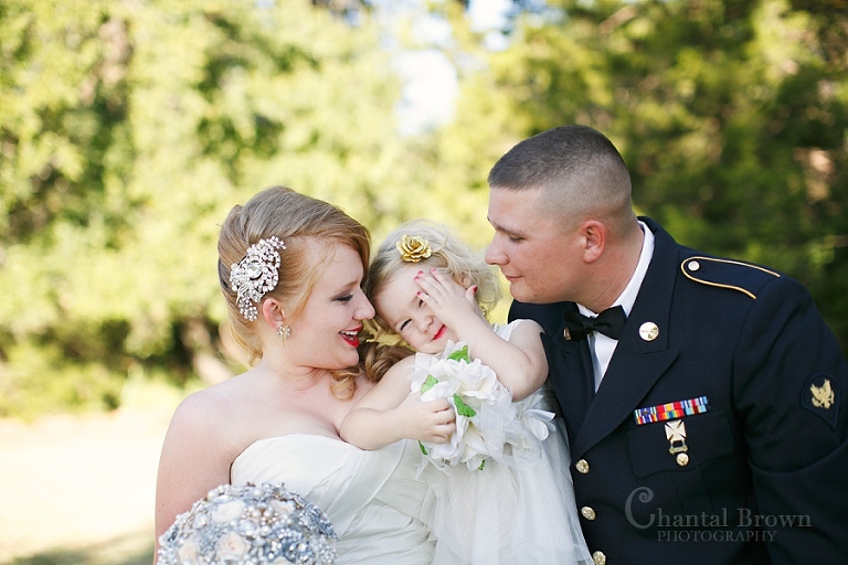 Lawton military wedding smiling with daughter