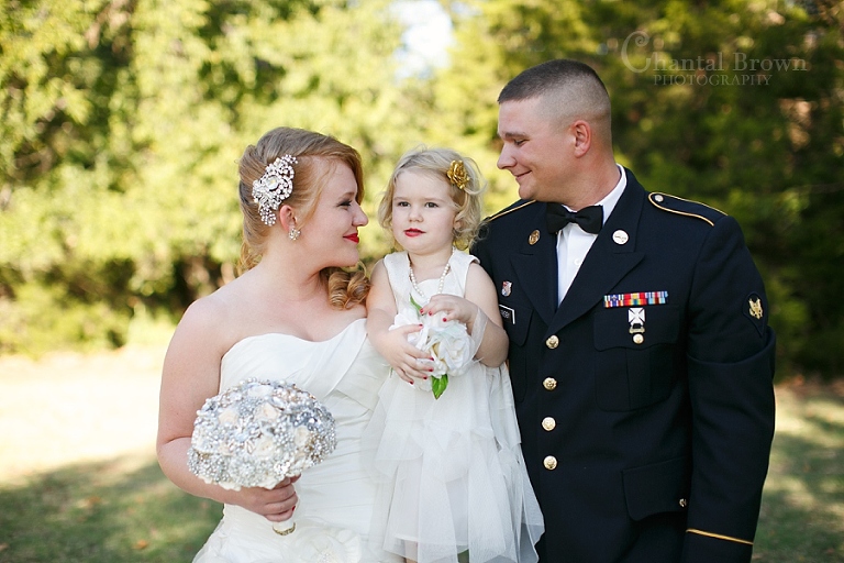 Lawton military wedding smiling with daughter