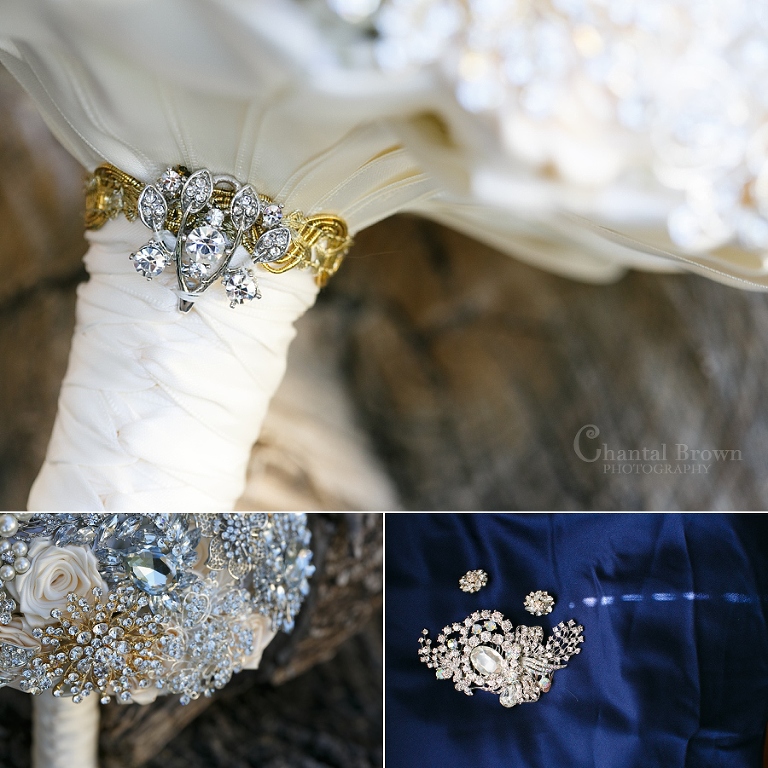 Lawton Fort Sill OK Military Wedding diamond jewel brooches bouquets details