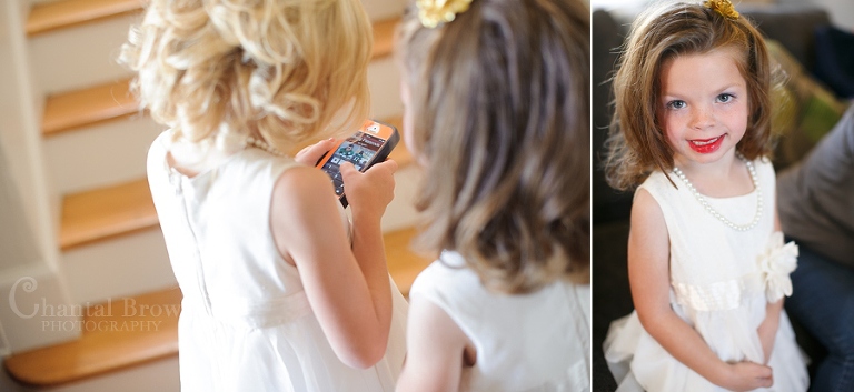 Lawton Fort Sill OK Military Wedding getting ready at New Post Chapel flower girls