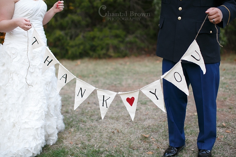 lawton oklahoma wedding thank you sign outside of New Post Chapel