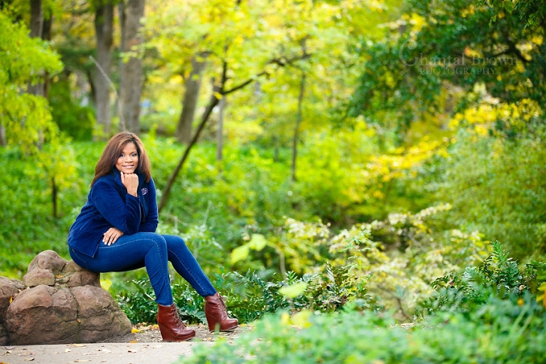 Dallas College Senior Portraits at Highland Park taken during fall colors