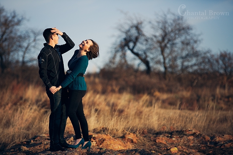 Lake Electra at Fort Sill Lawton engagement portraits by Chantal Brown Photography taken during beautiful sunset