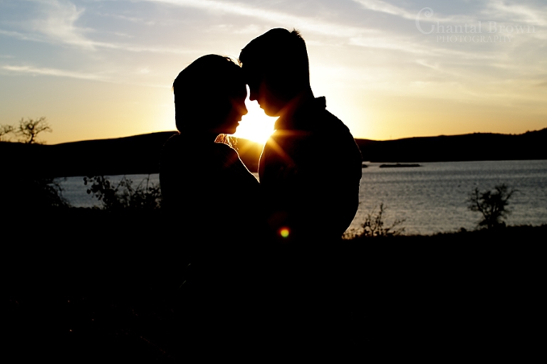 Lake Elmer Thomas Recreation at Fort Sill Lawton engagement portraits by Chantal Brown Photography taken during beautiful sunset