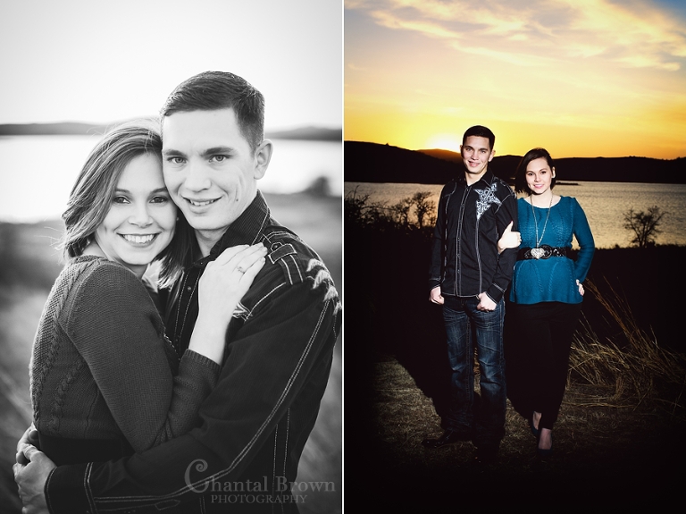 Lake Elmer Thomas Recreation at Fort Sill Lawton engagement portraits by Chantal Brown Photography taken during beautiful sunset