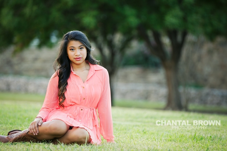 Carrollton TX Creekview High School Senior Portraits by Chantal Brown Photography taken in McKinney Texas at Adriatica setting on grass.