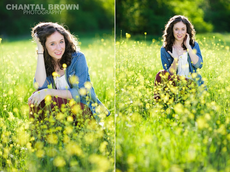 High School student of Lucas Christian Academy of Allen Texas senior portraits is taken in Dallas beautiful yellow flower field in the sun by Chantal Brown Photography