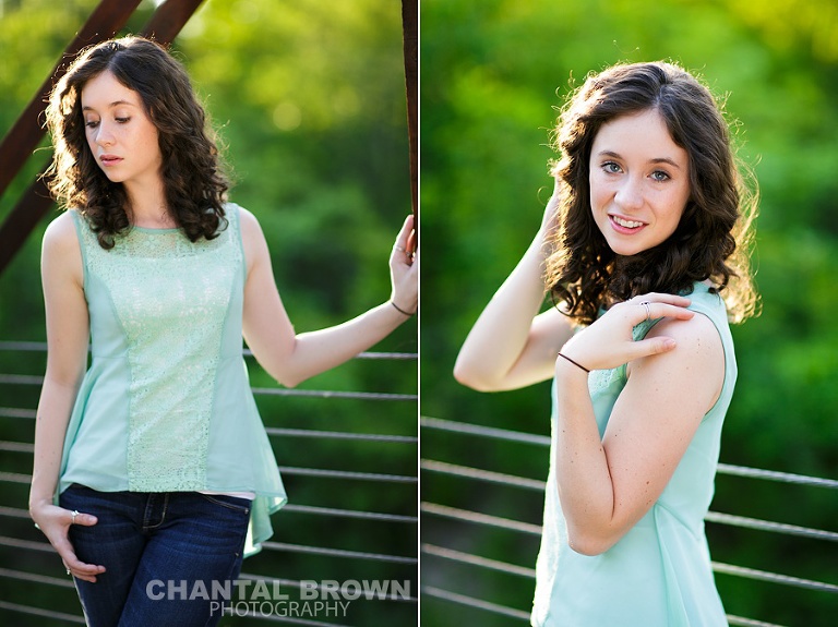 Dallas senior outdoor senior portrait photographer Lucas Christian Academy of Allen TX student setting on a bridge taken by Chantal Brown Photography