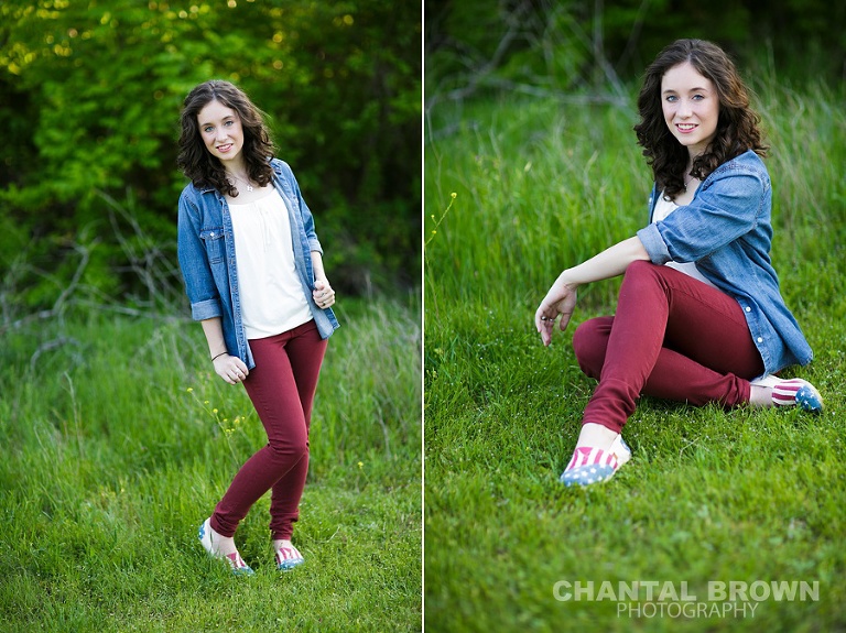 Dallas senior portrait photographer of Lucas Christian Academy senior student setting on a branch taken by Chantal Brown Photography