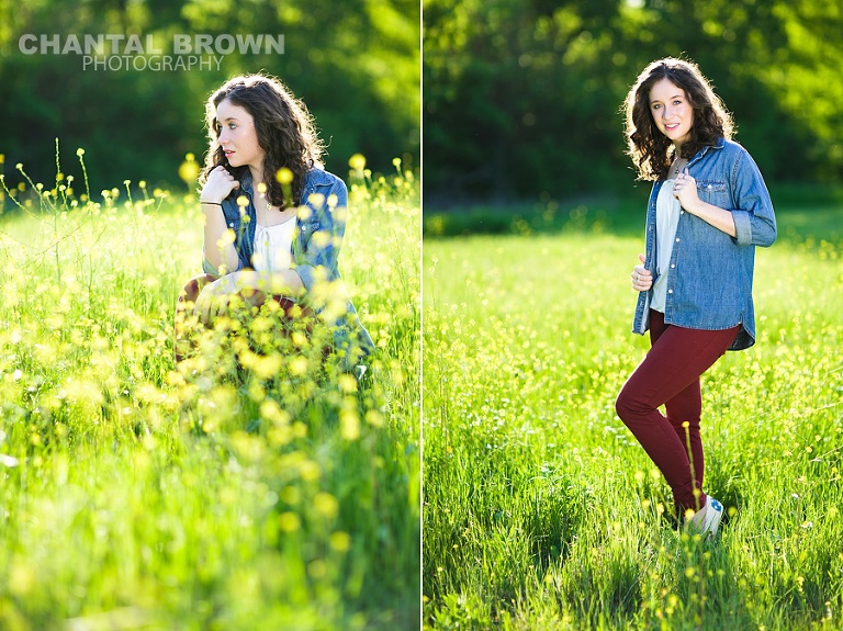 High School student of Lucas Christian Academy of Allen Texas senior portraits is taken in Dallas beautiful yellow flower field in the sun by Chantal Brown Photography