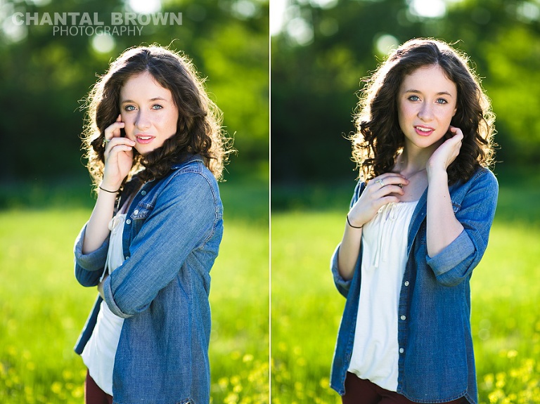 High School student of Lucas Christian Academy of Allen Texas senior portraits is taken in Dallas beautiful yellow flower field with sun flare by Chantal Brown Photography