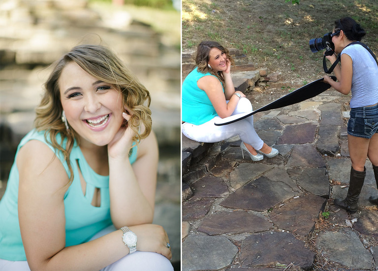 how to use white reflector side for Mesquite senior portraits