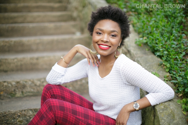Outdoor Red Oak High School senior pictures at Highland Park in Dallas Texas setting on beautiful stone stairway