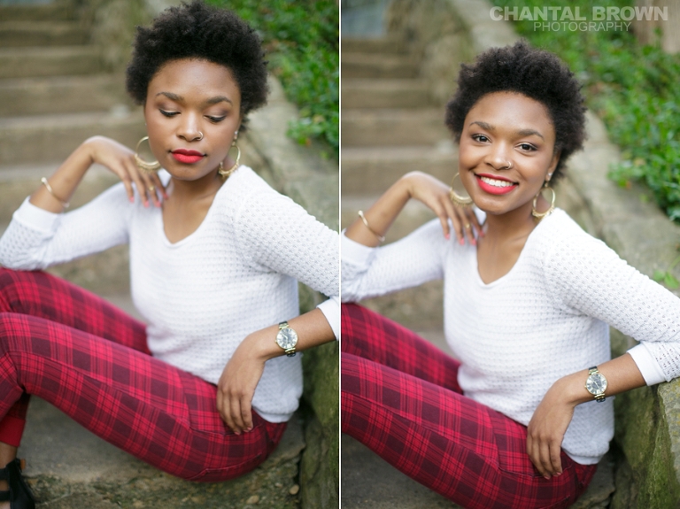 Outdoor Red Oak High School senior pictures at Highland Park in Dallas Texas setting on beautiful stone stairway