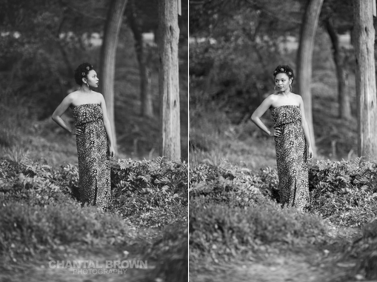 Highland Park Dallas senior portraits of a beautiful high school girl wearing a very pretty red roses head band setting on gorgeous green grass field in black and white portraits