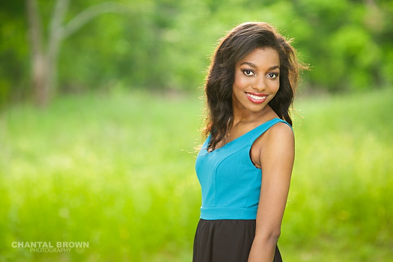Stunning smile just like a make up Cover Girl model during golden sunset light taken by Dallas senior photographer of Chantal Brown Photography.