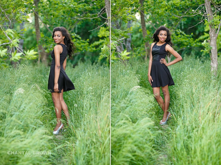 A Wylie East High senior picture standing in beautiful tall long grass field taken by Plano senior photographer by Chantal Brown Photography