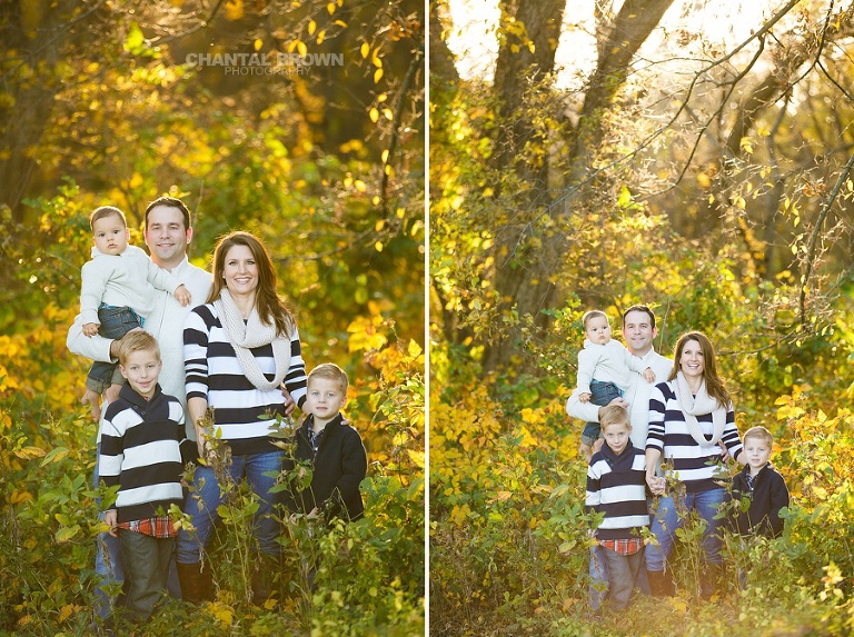 Autumn fall color family session taken at Breckinridge Park in Richardson TX by Chantal Brown Photography