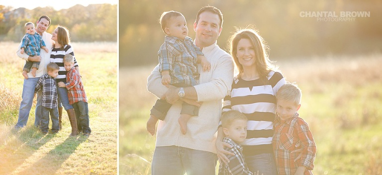 Golden sunset light family pictures in Dallas Highland Park